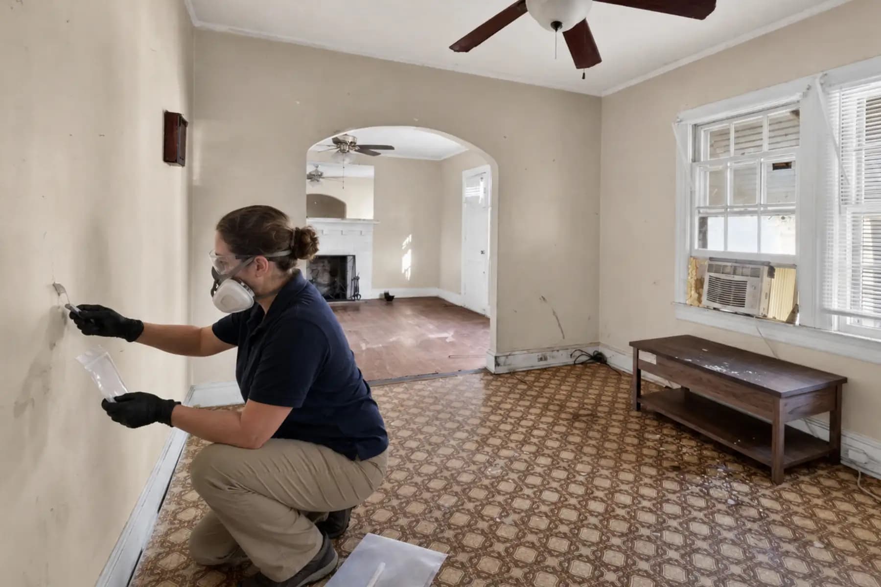 Asbestos sample collection at a Florence-area property, Peerless Environmental of Florence