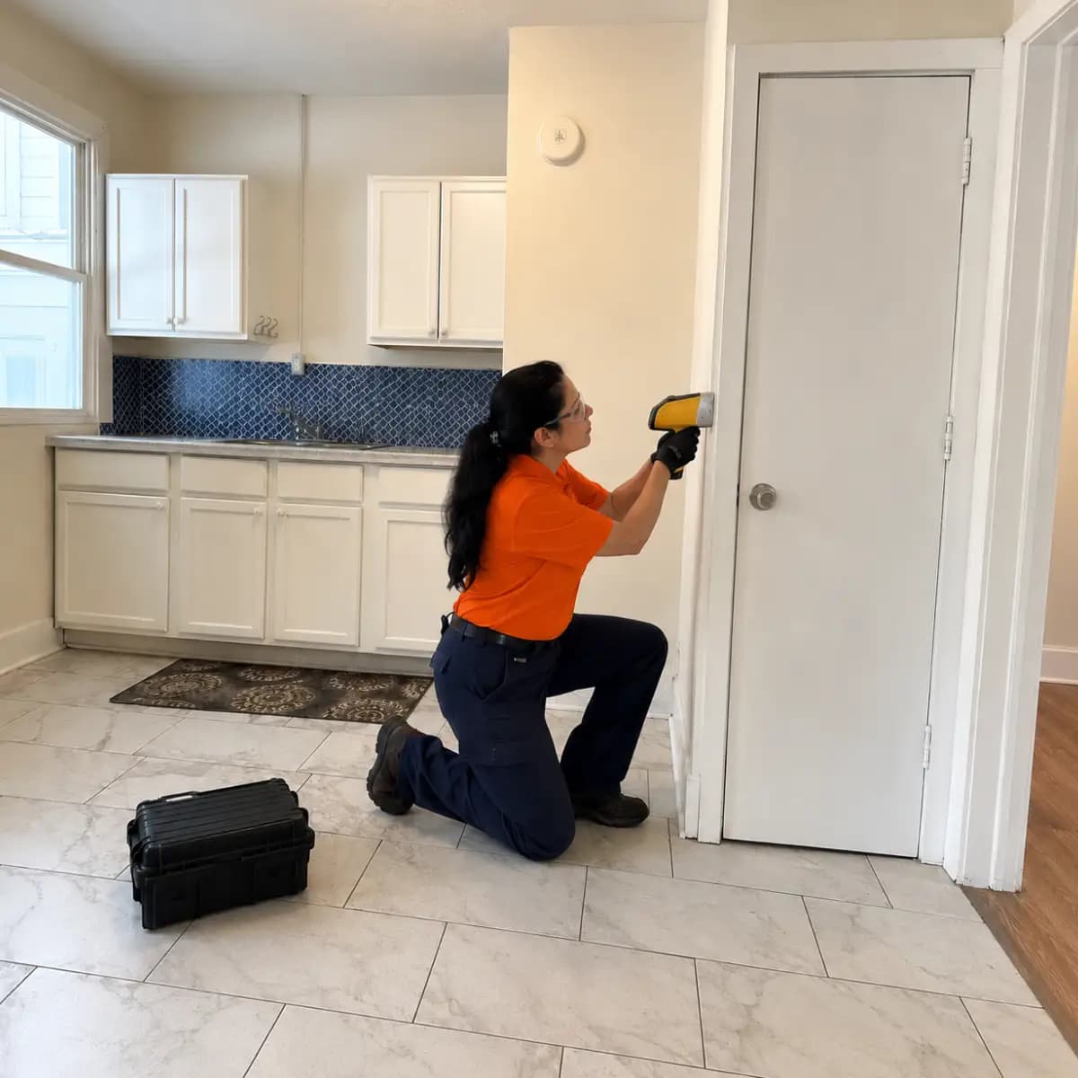 Lead paint testing on a painted surface at a Florence-area property, Peerless Environmental of Florence