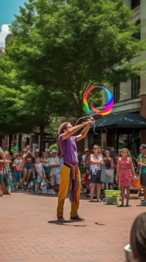 A street performer in downtown Greenville SC
