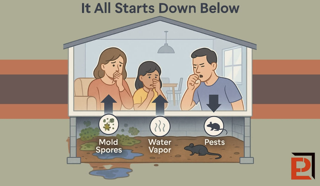 Diagram showing crawl space affecting entire home health